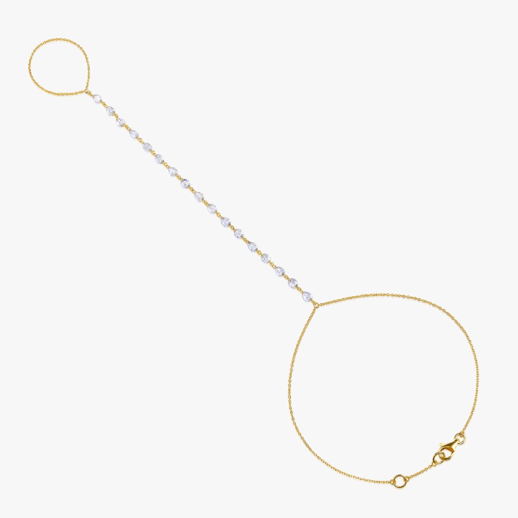 Pear Shape 17 Diamonds 14k Or 18k Upon Request Gold Chain Bracelet 1988$